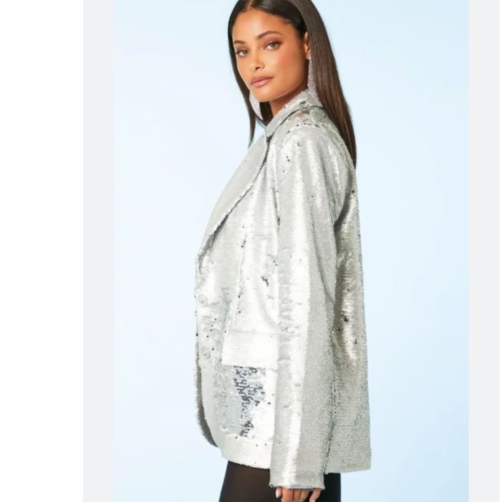 FOREVER 21 Sequin Notched Blazer
